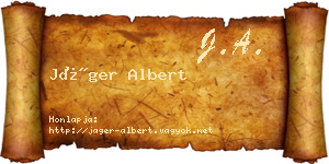 Jáger Albert névjegykártya