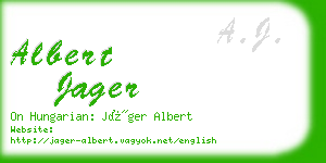 albert jager business card